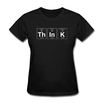 "ThInK" (white) - Women's T-Shirt Basic T-Shirt Crew Neck Short Sleeve