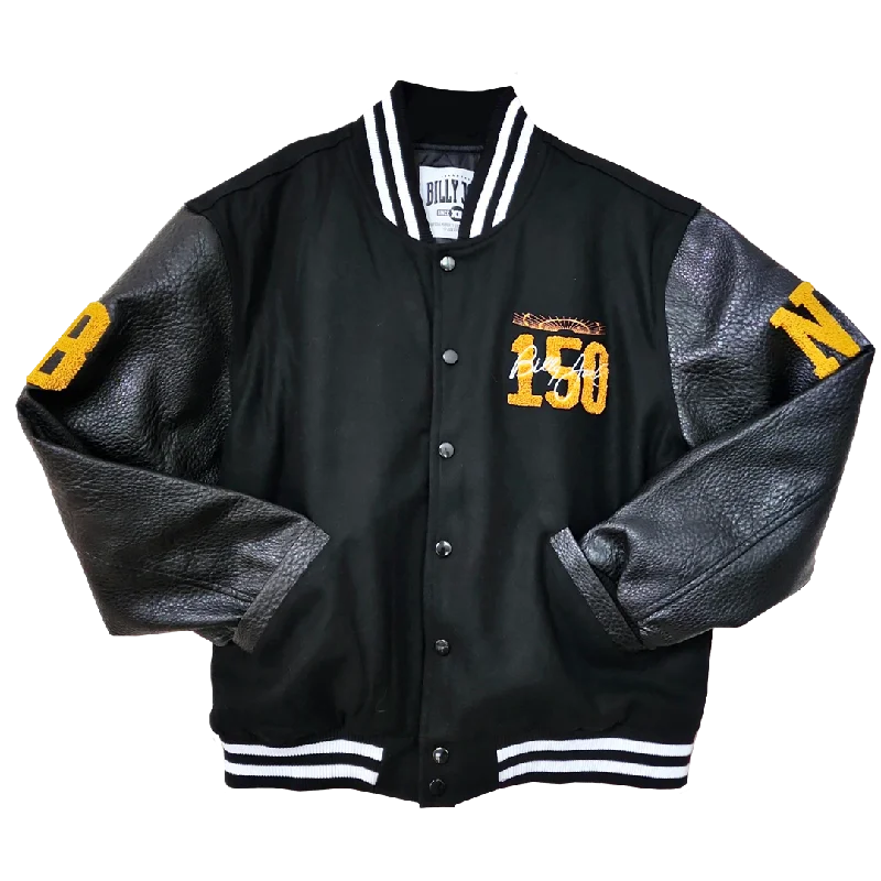 Billy Joel  "150th MSG " Custom Letterman Varsity Wool Leather Jacket Herringbone Jacket Houndstooth Jacket Plaid Jacket