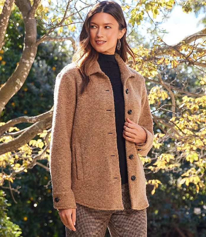 Brushed Shirt Jacket Snapped Jacket Toggled Jacket Drawstring Jacket