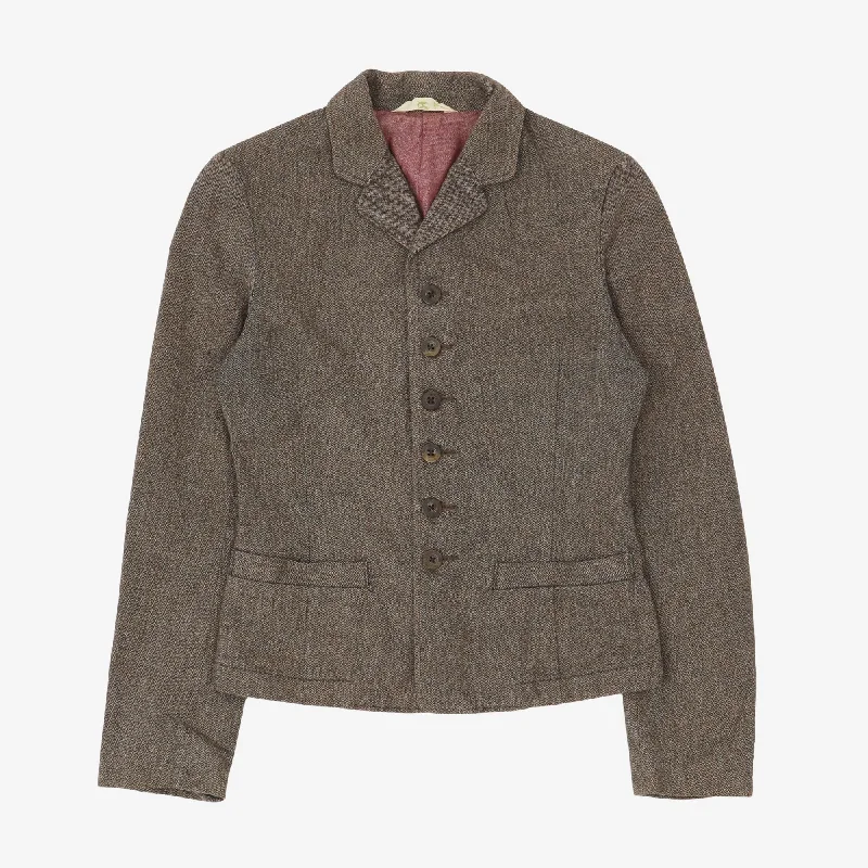Cotton Herringbone Jacket Embroidered Jacket Appliqued Jacket Beaded Jacket