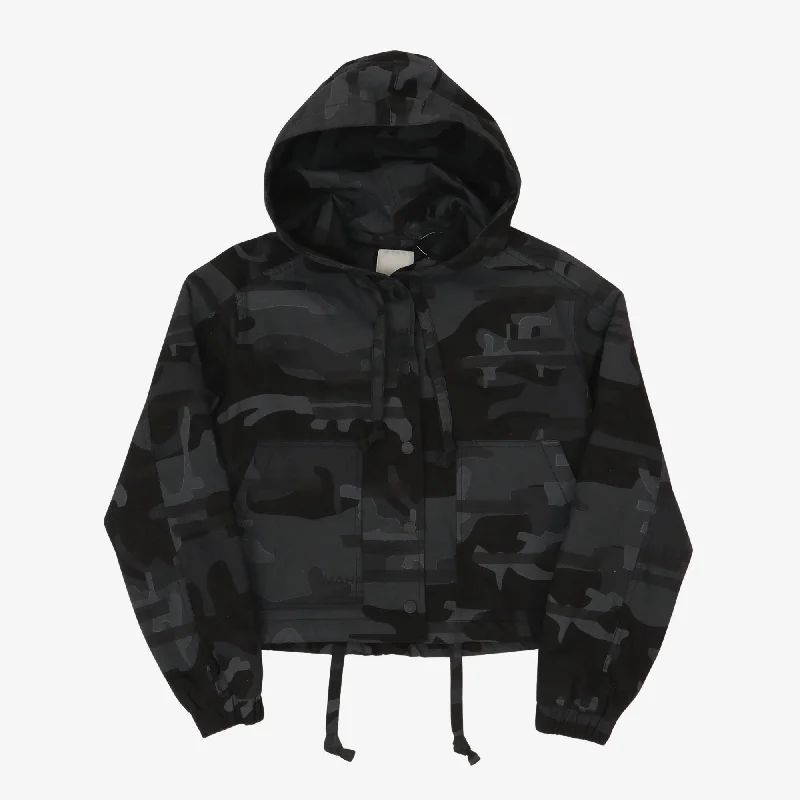 Cropped Camo Jacket Satin Jacket Silk Jacket Chiffon Jacket