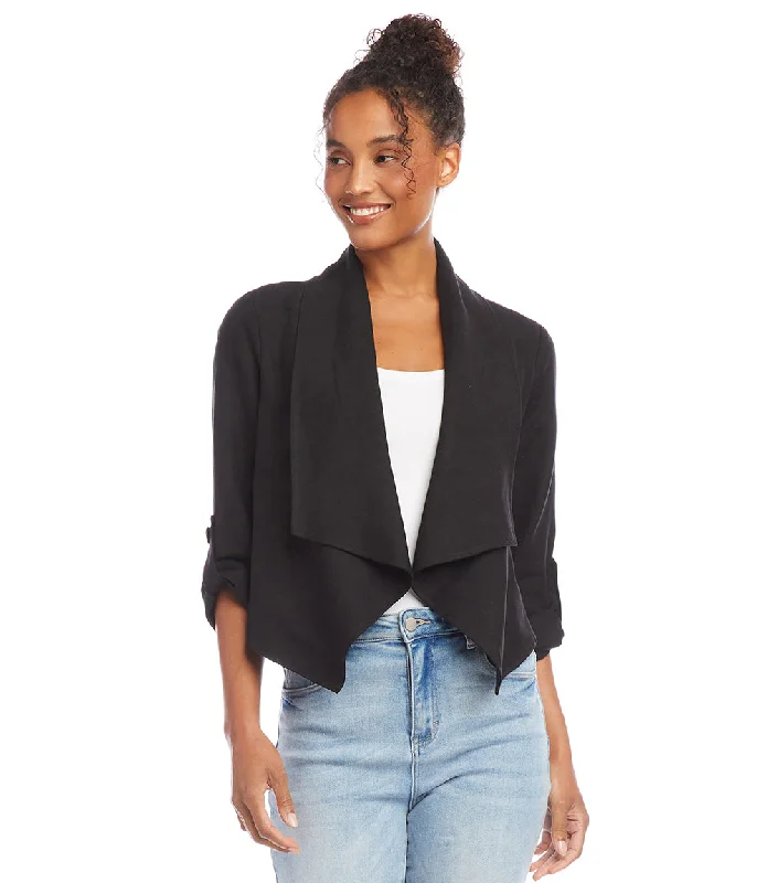 Drape Collar Cardigan Jacket Denim Jacket Leather Jacket Suede Jacket