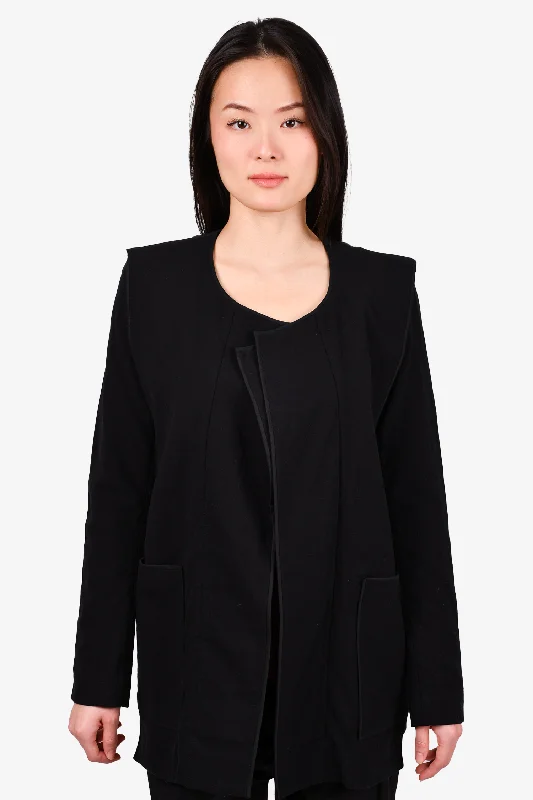 Isabel Marant Black Cotton Jacket Size 36 Faux Fur Jacket Real Fur Jacket Shearling Jacket