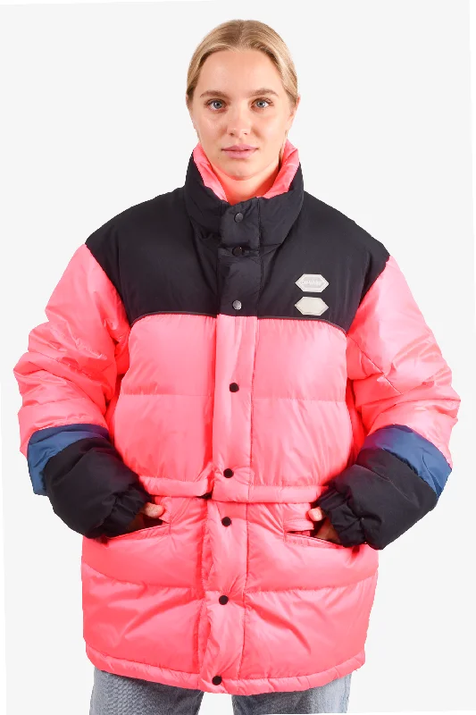 Off-White Black/Pink Down Jacket Size M Fleece Jacket Down Jacket Feather Jacket