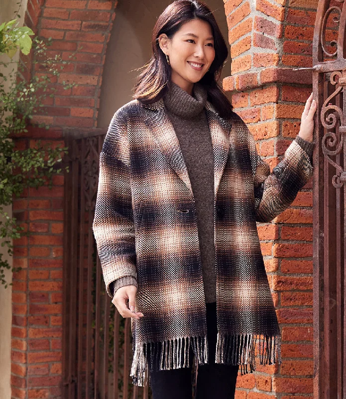 Plaid Fringe Jacket Rayon Fabric Velvet Fabric Corduroy Fabric