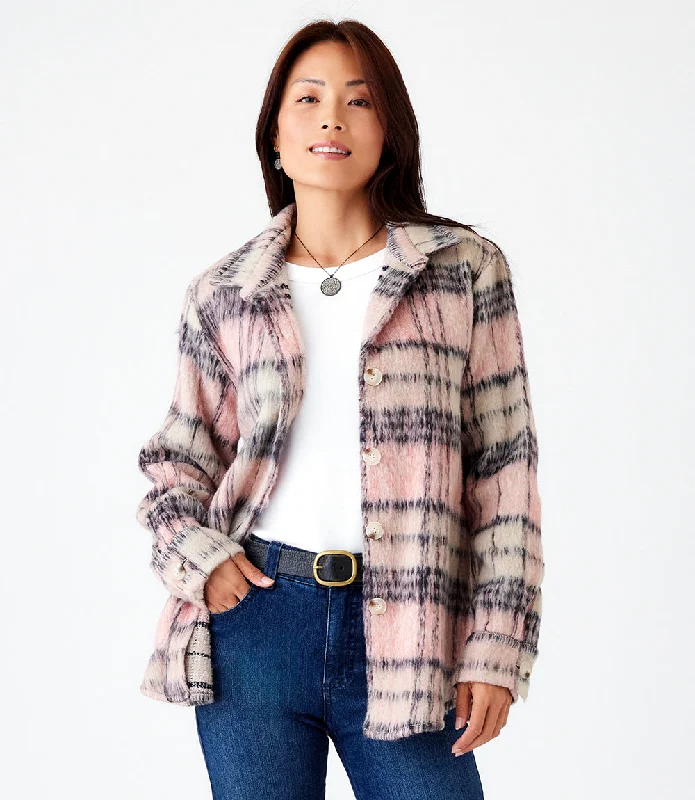Plaid Shirt Jacket Bomber Jacket Anorak Windbreaker