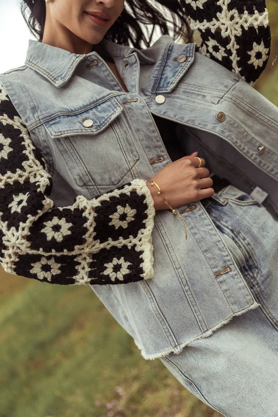 Cordelia Contrast Jacket Appliqued Jacket Beaded Jacket Sequined Jacket