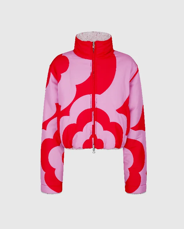 Lychee Cropped Reversible Mochi Puffer Jacket Welt Pockets Slit Pockets Flap Pockets Lychee Cropped Reversible Mochi Puffer Jacket Welt Pockets Slit Pockets Flap Pockets