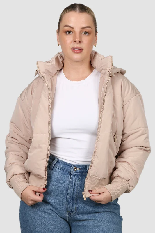 FAYT PUFFER JACKET NEUTRAL Mesh Jacket Canvas Jacket Denim Jacket