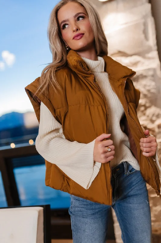 Kai Detachable Sleeve Jacket in Brown Nylon Jacket Polyester Jacket Spandex Jacket
