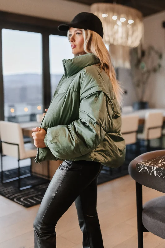 Kai Detachable Sleeve Jacket in Sage Cotton Jacket Linen Jacket Terry Jacket