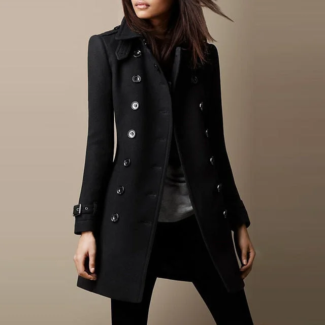 Ladies Spring Long Jacket Wool Trench Coat Striped Jacket Polka Dot Jacket Floral Jacket