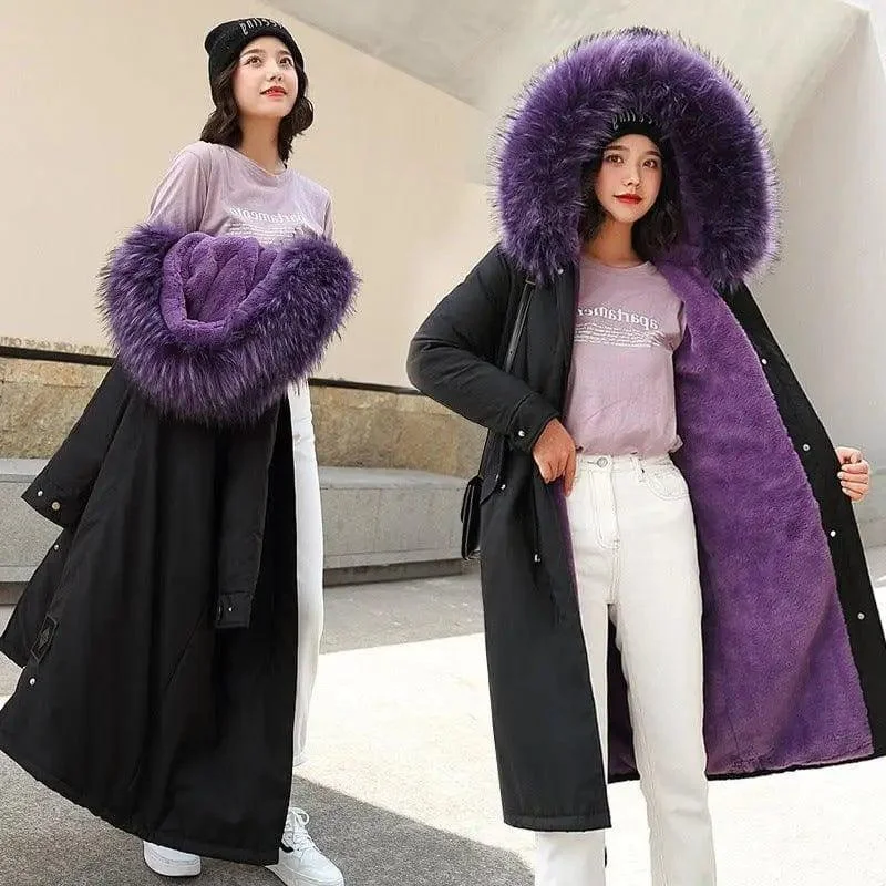 Large fur collar down padded jacket Fleece Jacket Down Jacket Feather Jacket