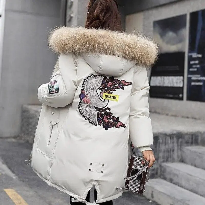 Leisure embroidered printed down jacket Ribbed Jacket Pleated Jacket Ruffled Jacket