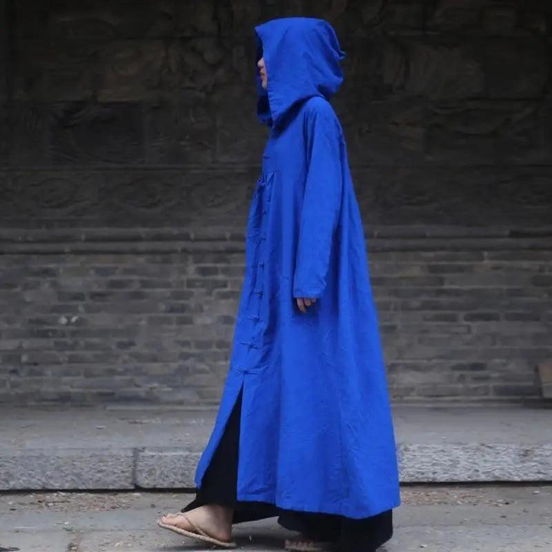 Cotton and linen long cloak windbreaker jacket ladies Denim Fabric Leather Fabric Suede Fabric Cotton and linen long cloak windbreaker jacket ladies Denim Fabric Leather Fabric Suede Fabric