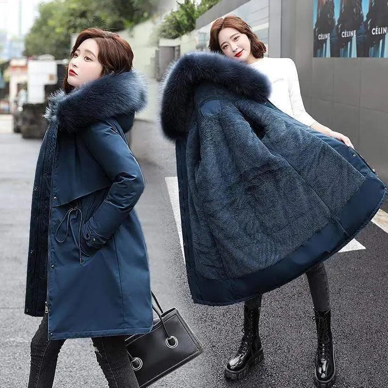 Cotton-Padded Jacket Waist Warm Winter Jacket Belted Jacket Elasticated Jacket Padded Jacket