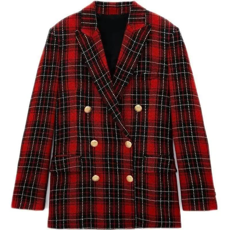 Plaid Suit Shorts Suit Jacket High Sense Of Spring Chenille Fabric Brocade Fabric Lace Fabric