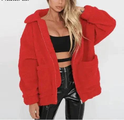 shearling coat jacket women autumn winter warm thick plush Fleece Jacket Down Jacket Parka