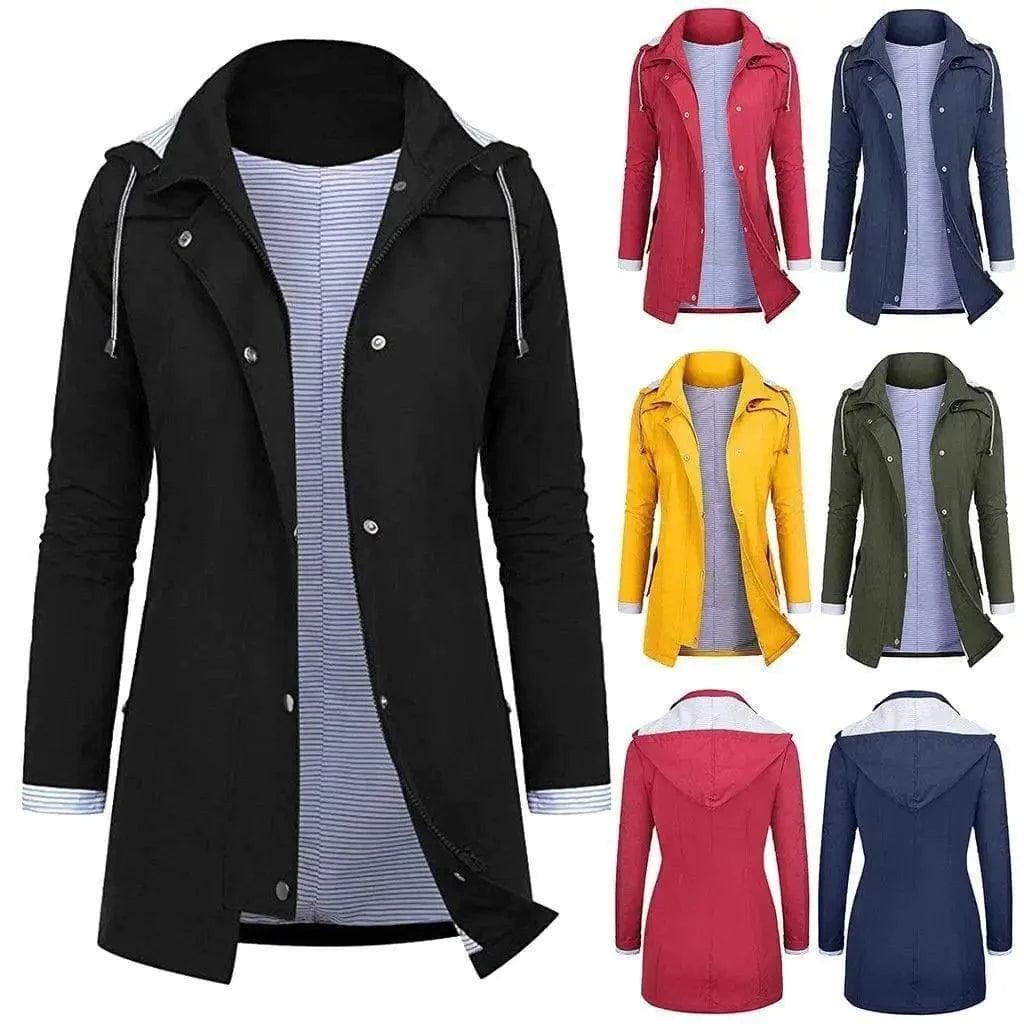 Waterproof Light Rain Jacket Toggled Jacket Drawstring Jacket Belted Jacket