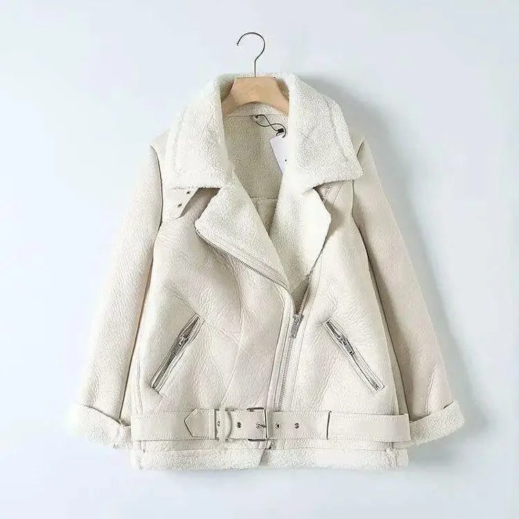 Winter Faux Lamb Leather Jacket Fleece Jacket Down Jacket Parka