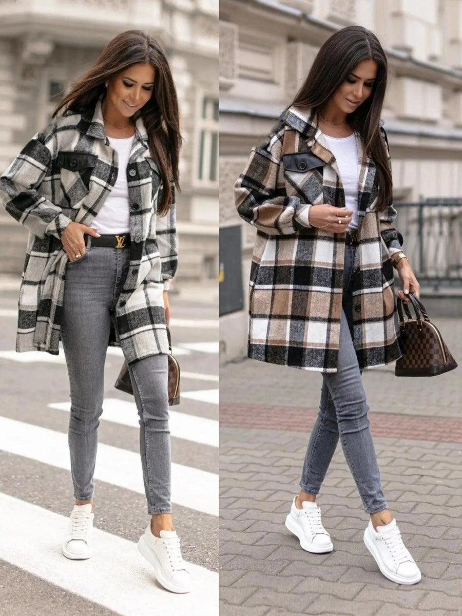 New Casual Pu Shirt Jacket Zippered Front Buttoned Front Snap Front