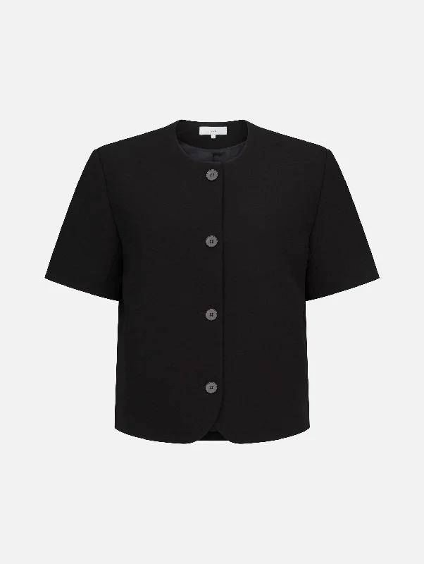 Short Sleeve Tilmens Jacket in Black Mesh Jacket Canvas Jacket Denim Jacket