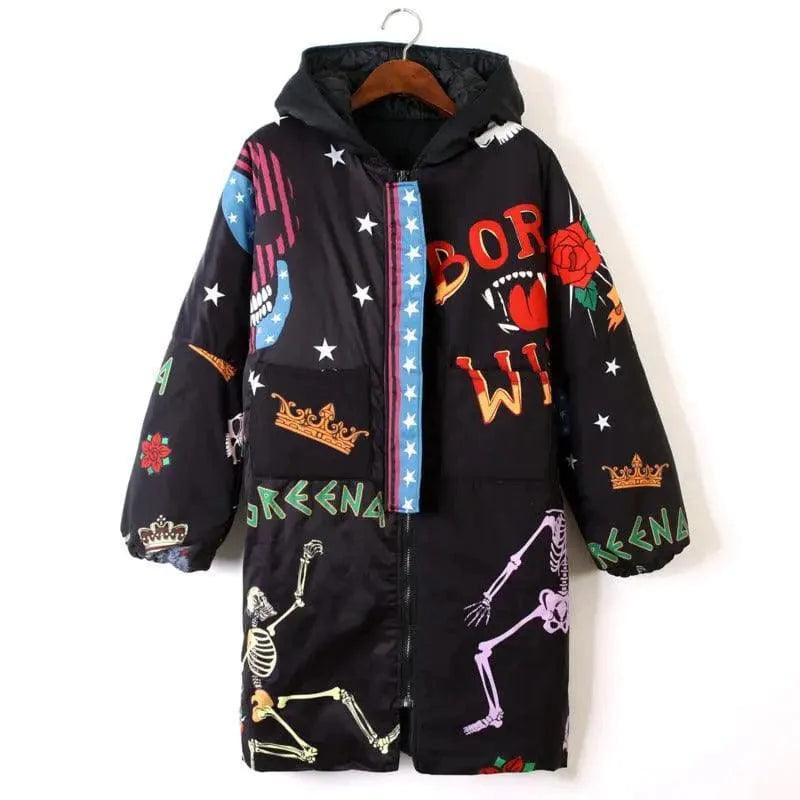 Sports padded jacket with hood Tailored Jacket Straight Jacket A-Line Jacket