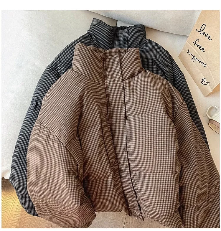 Winter plaid jacket for women new jacket     S4926 Nylon Jacket Polyester Jacket Spandex Jacket