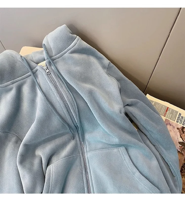 zipper cardigan jacket trendy    S4927 Cotton Jacket Linen Jacket Terry Jacket