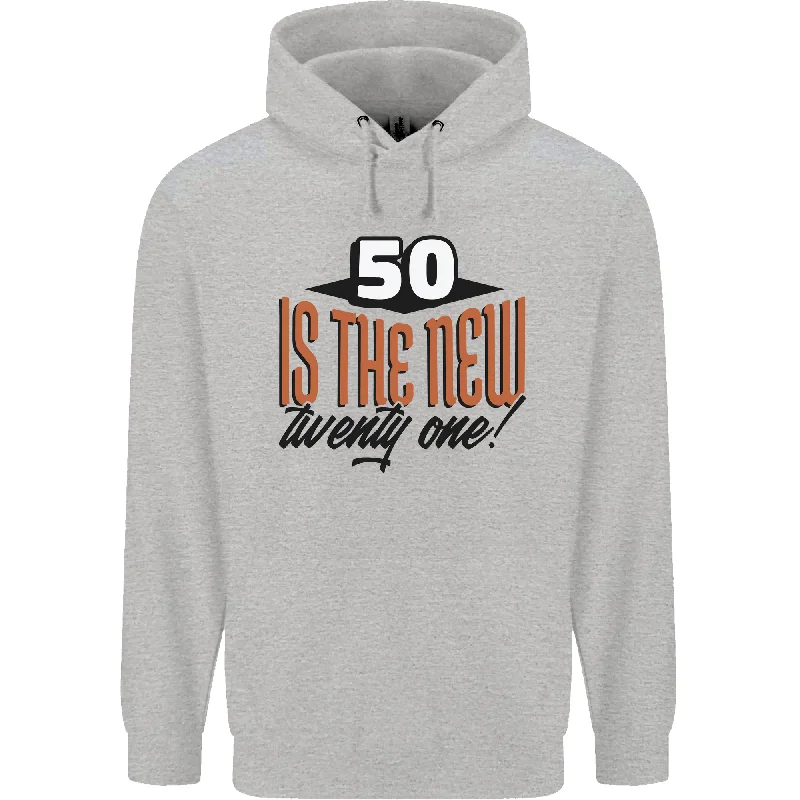 50th Birthday 50 is the New 21 Funny Mens 80% Cotton Hoodie Hoodie with Hem Detail Decorative Unique 50th Birthday 50 is the New 21 Funny Mens 80% Cotton Hoodie Hoodie with Hem Detail Decorative Unique