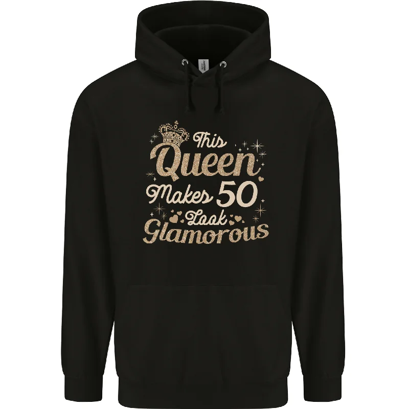 50th Birthday Queen Fifty Years Old 50 Mens 80% Cotton Hoodie Hoodie with Slim Fit Tailored Modern 50th Birthday Queen Fifty Years Old 50 Mens 80% Cotton Hoodie Hoodie with Slim Fit Tailored Modern