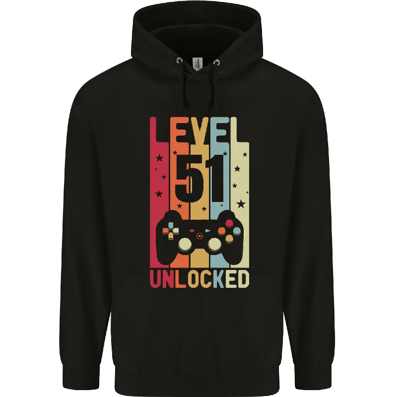 51st Birthday 51 Year Old Level Up Gaming Mens 80% Cotton Hoodie Hoodie with Illustration Artistic Creative 51st Birthday 51 Year Old Level Up Gaming Mens 80% Cotton Hoodie Hoodie with Illustration Artistic Creative