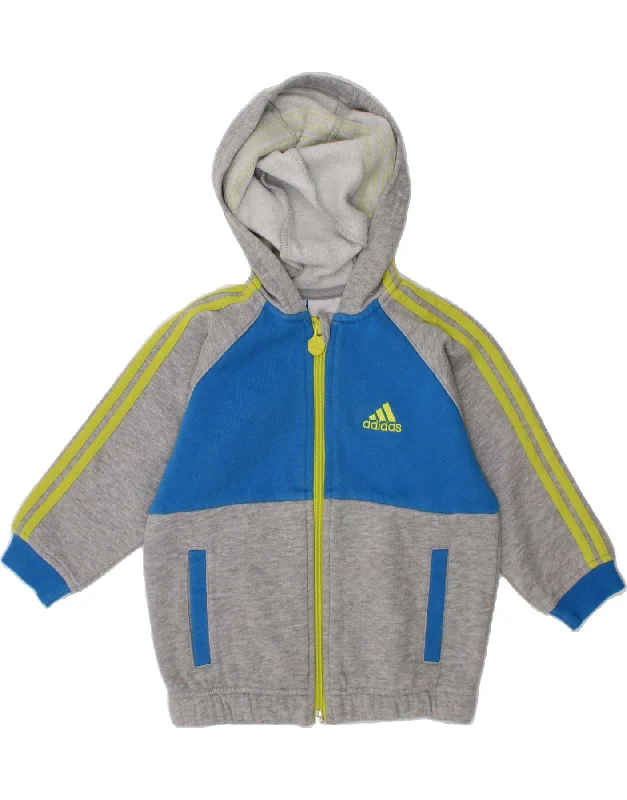 ADIDAS Baby Boys Zip Hoodie Sweater 12-18 Months Grey Colourblock Cotton Hoodie with Snap Buttons Easy Quick ADIDAS Baby Boys Zip Hoodie Sweater 12-18 Months Grey Colourblock Cotton Hoodie with Snap Buttons Easy Quick