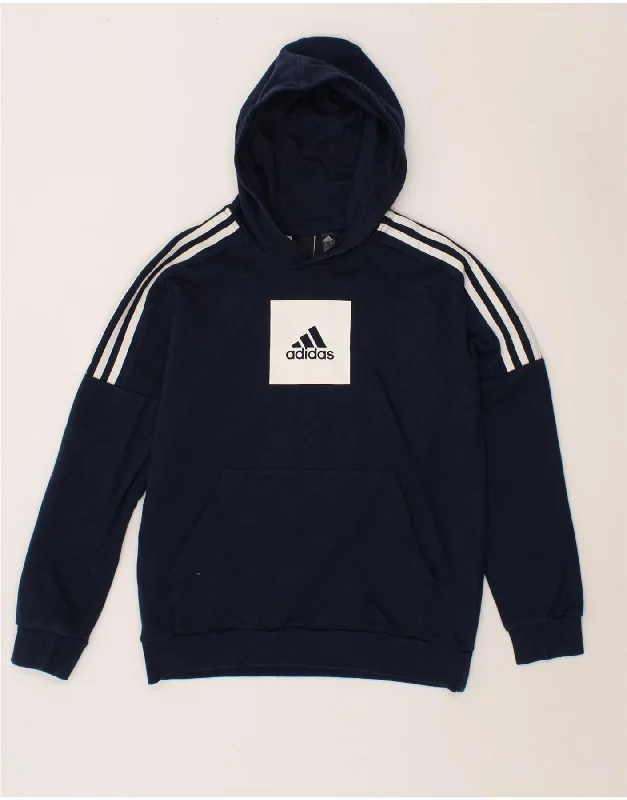 ADIDAS Boys Graphic Hoodie Jumper 13-14 Years Large Navy Blue Hoodie with Rhinestones Sparkly Elegant ADIDAS Boys Graphic Hoodie Jumper 13-14 Years Large Navy Blue Hoodie with Rhinestones Sparkly Elegant