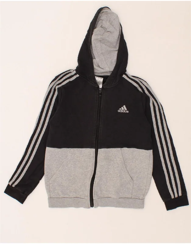 ADIDAS Boys Zip Hoodie Sweater 11-12 Years Black Colourblock Cotton Hooded Sweatshirt Casual Wear Street Style ADIDAS Boys Zip Hoodie Sweater 11-12 Years Black Colourblock Cotton Hooded Sweatshirt Casual Wear Street Style