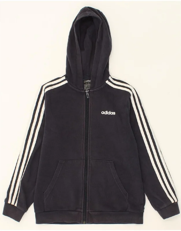 ADIDAS Boys Zip Hoodie Sweater 11-12 Years Navy Blue Cotton Hoodie with Hem Elastic Stretchable Comfortable ADIDAS Boys Zip Hoodie Sweater 11-12 Years Navy Blue Cotton Hoodie with Hem Elastic Stretchable Comfortable
