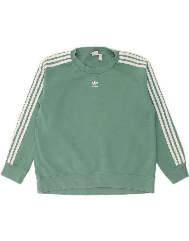 ADIDAS Womens Oversized Sweatshirt Jumper UK 8 Small Green Hoodie with Drawstring Waist Adjustable Fitted ADIDAS Womens Oversized Sweatshirt Jumper UK 8 Small Green Hoodie with Drawstring Waist Adjustable Fitted
