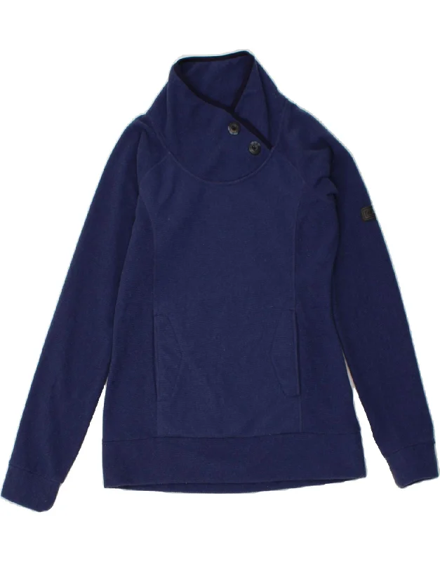BERGHAUS Womens Shawl Neck Sweatshirt Jumper UK 12 Medium Navy Blue Hoodie with Thumb Holes Functional Cozy BERGHAUS Womens Shawl Neck Sweatshirt Jumper UK 12 Medium Navy Blue Hoodie with Thumb Holes Functional Cozy