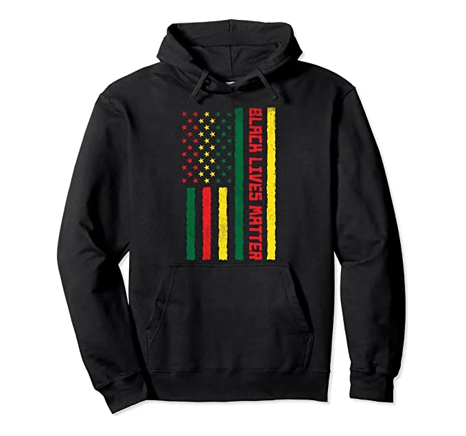BLM African American Hoodie Hoodie with Puffed Sleeves Voluminous Trendy