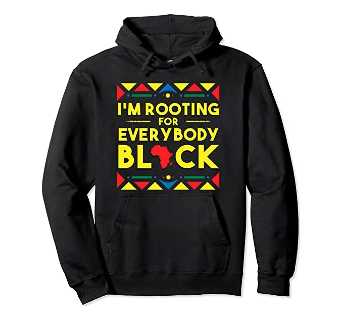 Everybody Black Hoodie Hoodie with V-Neck Classic Versatile