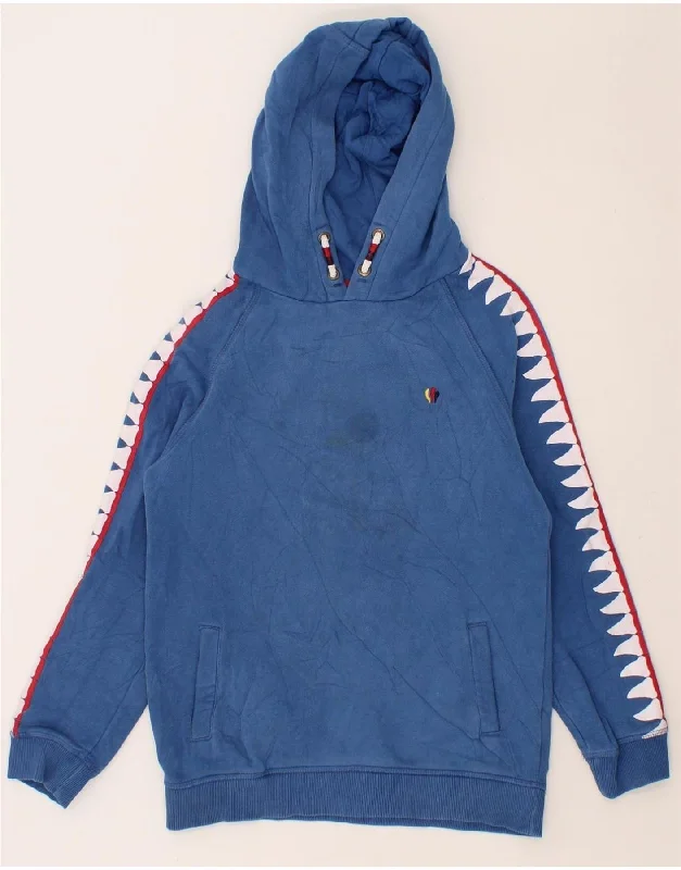 FAT FACE Boys Graphic Hoodie Jumper 11-12 Years Blue Colourblock Cotton Hoodie with Hem Ribbing Snug Secure FAT FACE Boys Graphic Hoodie Jumper 11-12 Years Blue Colourblock Cotton Hoodie with Hem Ribbing Snug Secure