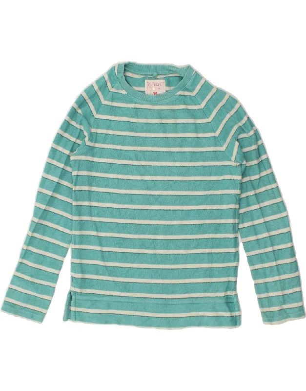 FAT FACE Girls Sweatshirt Jumper 12-13 Years Turquoise Striped Cotton Oversized Hoodie Comfort Casual FAT FACE Girls Sweatshirt Jumper 12-13 Years Turquoise Striped Cotton Oversized Hoodie Comfort Casual