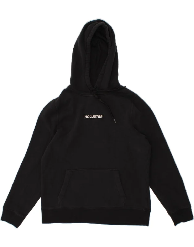 HOLLISTER Mens Hoodie Jumper Large Navy Blue Cotton Hoodie with Ribbed Neckline Snug Warm HOLLISTER Mens Hoodie Jumper Large Navy Blue Cotton Hoodie with Ribbed Neckline Snug Warm