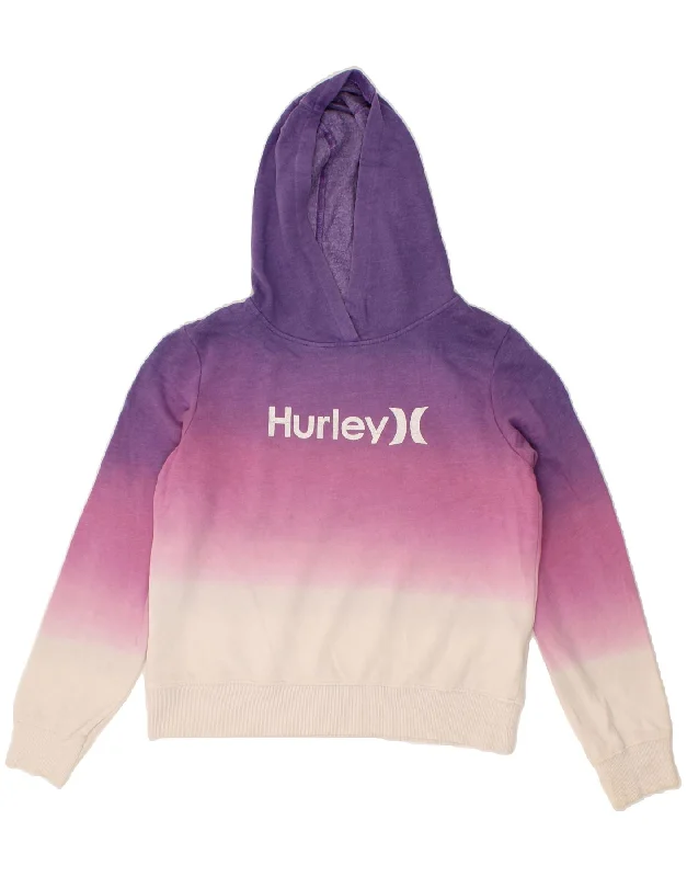 HURLEY Girls Graphic Hoodie Jumper 13-14 Years XL Purple Tie Dye Cotton Hoodie with Half-Zip Sporty Casual HURLEY Girls Graphic Hoodie Jumper 13-14 Years XL Purple Tie Dye Cotton Hoodie with Half-Zip Sporty Casual