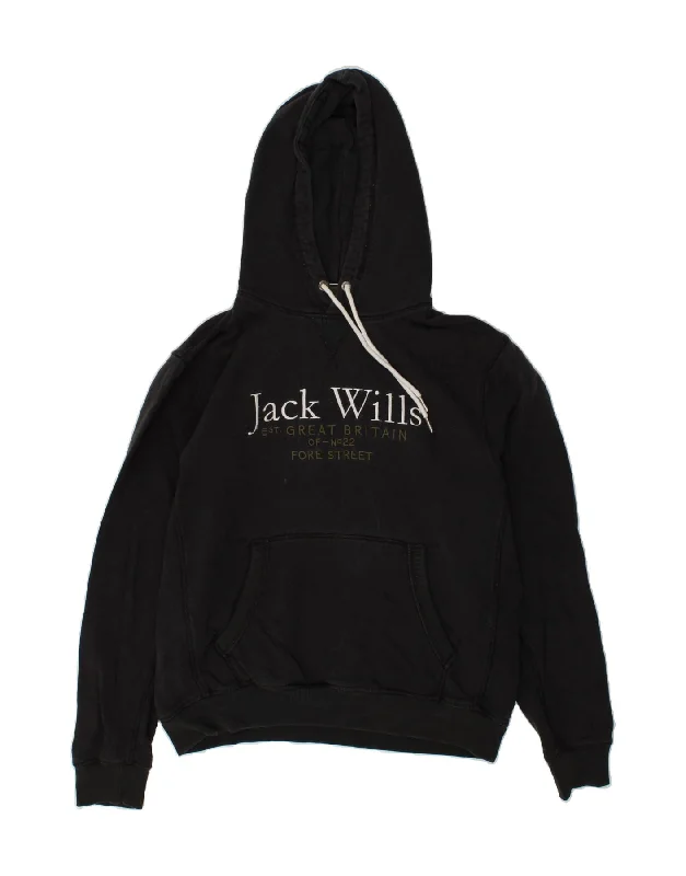 JACK WILLS Mens Graphic Hoodie Jumper XL Black Hoodie with Strings Custom Fit Adjustable JACK WILLS Mens Graphic Hoodie Jumper XL Black Hoodie with Strings Custom Fit Adjustable