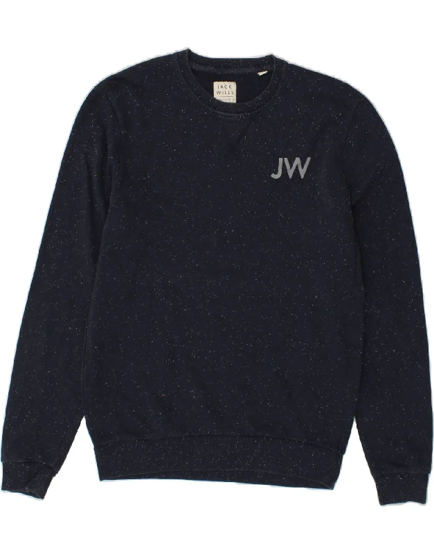 JACK WILLS Mens Sweatshirt Jumper Small Navy Blue Flecked Cotton Hooded Sweatshirt Casual Wear Street Style JACK WILLS Mens Sweatshirt Jumper Small Navy Blue Flecked Cotton Hooded Sweatshirt Casual Wear Street Style
