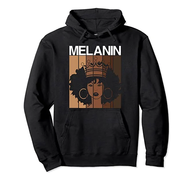 Melanin Queen Hoodie Hoodie with Rolled Sleeves Casual Relaxed