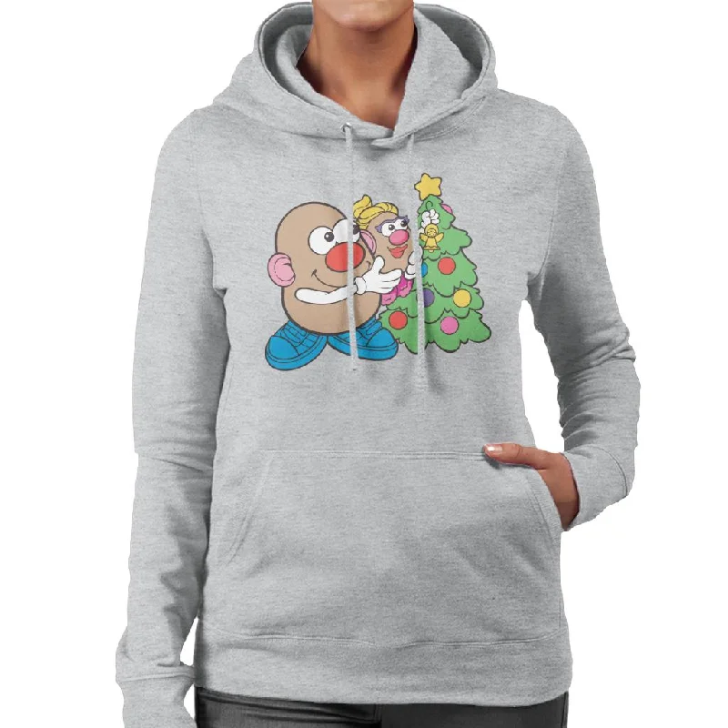 Mr Potato Head Christmas Angel On Tree Women's Hooded Sweatshirt Hoodie with Applique Textured Unique Mr Potato Head Christmas Angel On Tree Women's Hooded Sweatshirt Hoodie with Applique Textured Unique