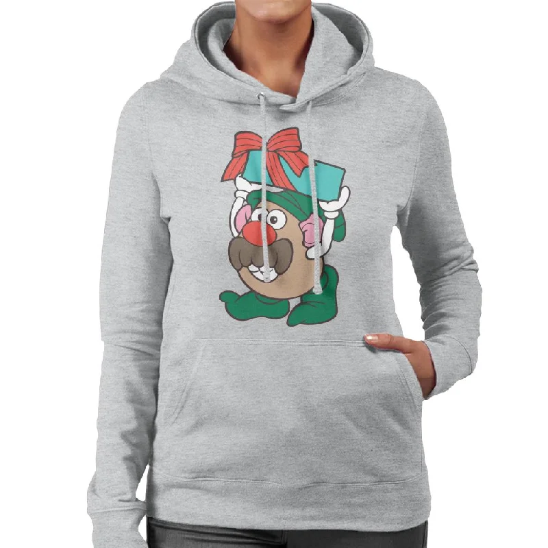 Mr Potato Head Christmas Festive Box Elf Costume Women's Hooded Sweatshirt Hoodie with Mesh Breathable Sporty Mr Potato Head Christmas Festive Box Elf Costume Women's Hooded Sweatshirt Hoodie with Mesh Breathable Sporty