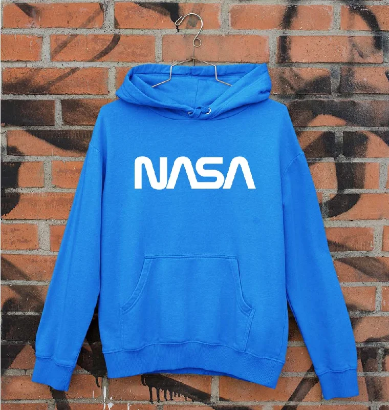NASA Unisex Hoodie for Men/Women Hoodie with Hidden Zipper Minimalist Clean